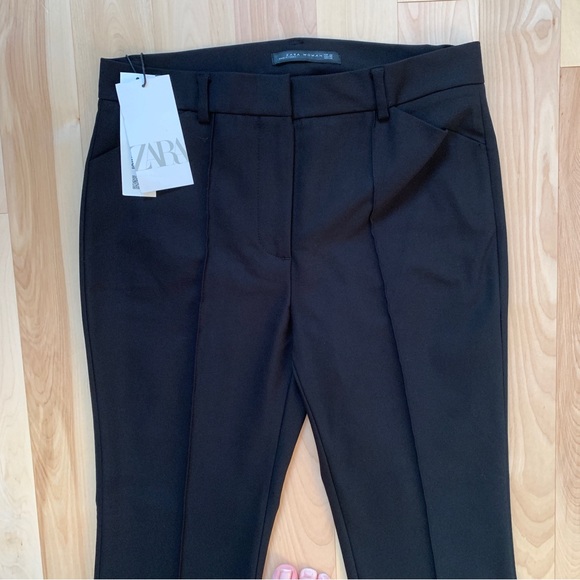 Zara Black Trouser Pants with Seam Detail - Picture 4 of 8